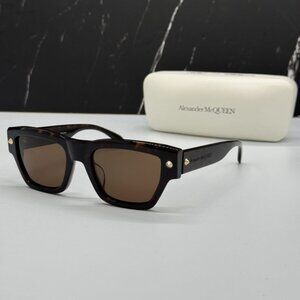 NEW AM0409S 002 ALEXANDER MCQUEEN SUNGLASSES HAVANA EYEWEAR ALEXANDER MCQUEEN